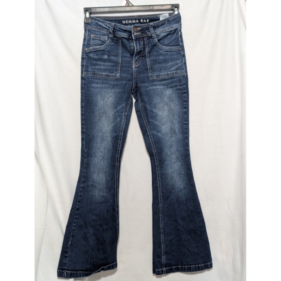 Gemma Rae Denim - Gemma Rae Flare Leg Jeans Liam Wash Blue Denim Stretch Size 3/26 GHJ0048